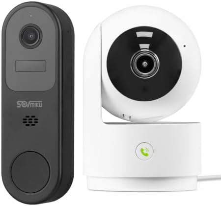 Vicohome AI Video Doorbell and 5GHz 2K Indoor Security Camera, Plug-in, Pet/Baby Monitor,360° View Pan/Tilt, Two Way Audio, Night Vision, Easy to Setup, Wi-Fi, Audible Alarm,180 Days Care Plan image 3