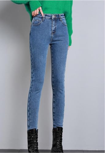 Women's Fleece Lined Jeans Skinny High Waisted Winter Thick Warm Stretch Lining Women Pants Thermal Denim Slim Jeggings4