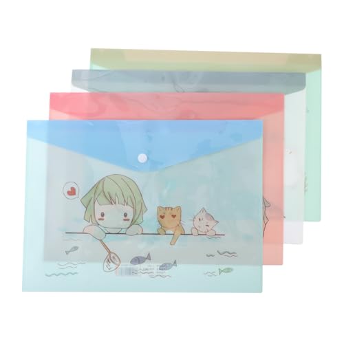 Pochettes pour documents A4 plastique transparent porte-document scolaire avec bouton x16