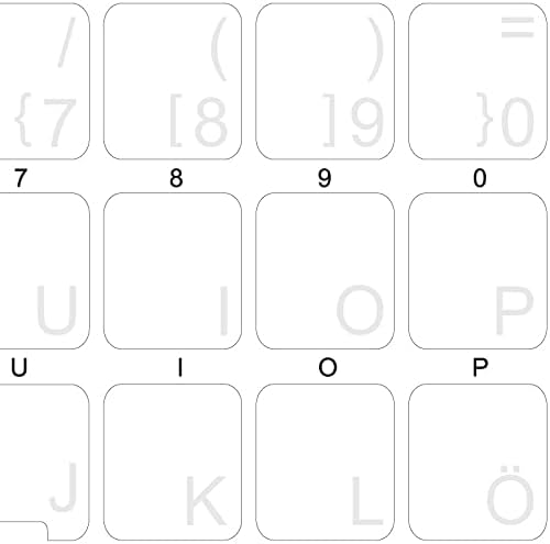 SWEDISH-FINNISH KEYBOARD STICKERS WITH WHITE LETTERING ON TRANSPARENT BACKGROUND