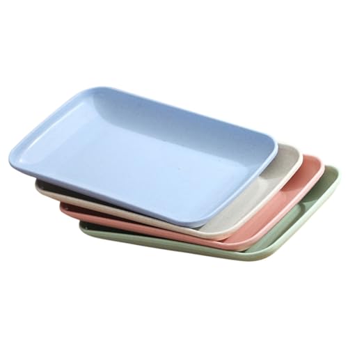 Set 4 Platos Rectangulares de Fibra de Trigo miniatura 1
