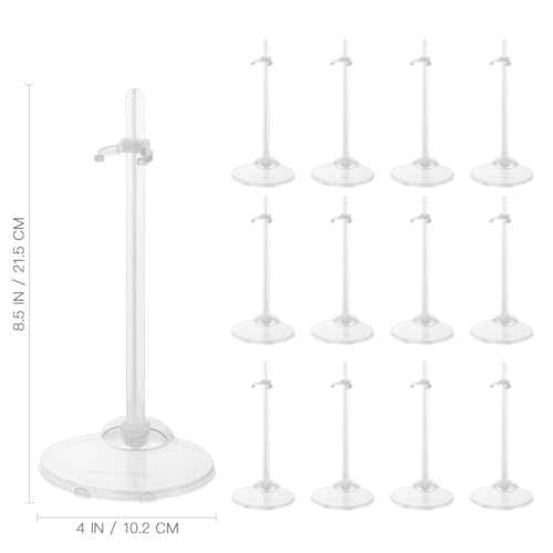 ARTIBETTER 12Pcs Doll Stand Transparent Doll Stand Plastic Display Holder Clear Action Figures Accessories