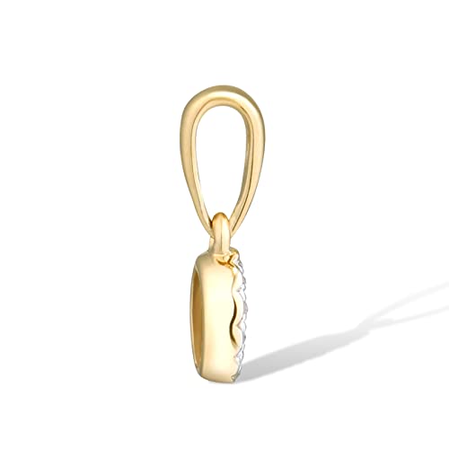 Santuzza 10K Solid Gold Genuine Diamond Simple Dainty Pendant Without Chain for Women2