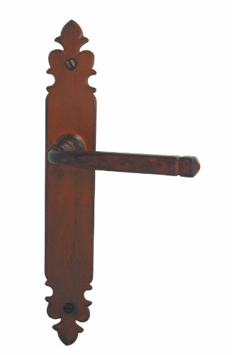 DOOR TOOLS Poignée de Porte NîMES Fer forgé rouillé ciré 195mm sans Trou Serrure