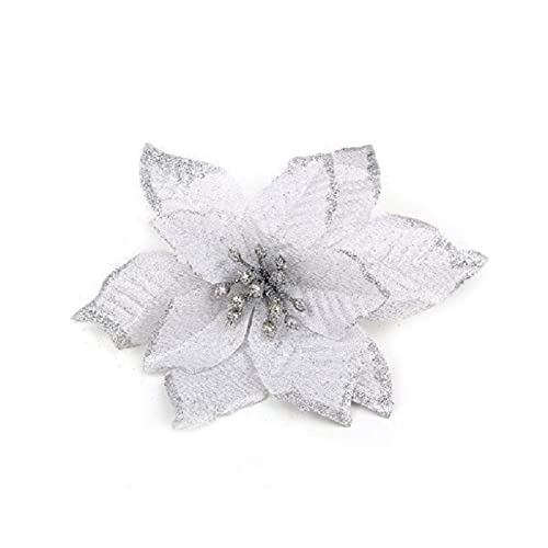 10Pcs Christmas Poinsettia Artificial Flowers For Xmas/Holiday/Wedding Wreath Garlands Home Decor Festival Supplies #TOP2