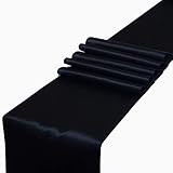 Parfair Dessin Pack of 5 Satin Table Runners 12 x 108 inch for Wedding Banquet Decoration, Bright Silk and Smooth Fabric Party Table Runner - Royal Blue