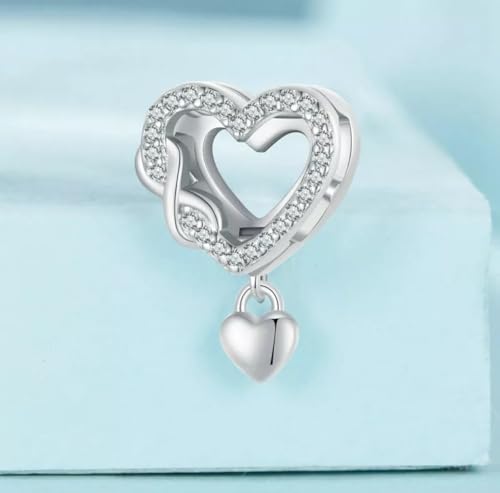 Corazón infinito clip charm plata de ley 925 compatible con pulsera de malla Reflections 5