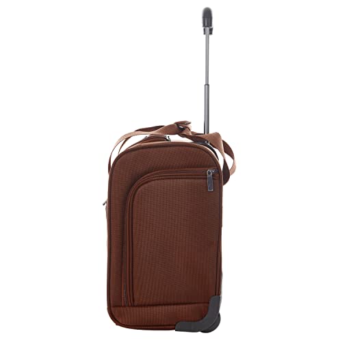 Image of TPRC 15 inch Underseat Carry-On Luggage Airline Approved Personal Item with USB Charging Port, Brown
