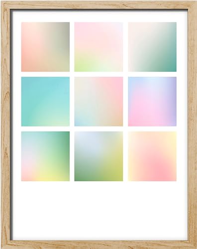 SIGNWIN Adhesive Canvas Poster Pastel Gradient Squares Color Block Illustrations Modern Art Decorative Minimalist Cozy Colorful for Bedroom - 12'x16'