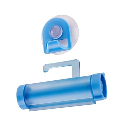Amosfun Spremi-dentifricio Rotante Ventosa Blu, Supporto Da Parete Salvaspazio Per Tubetti, Utilizzo Ergonomico Per Bagno, Casa e Hotel