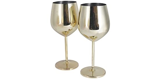 K&K Home Stainless Steel Unbreakable Gold Wine Glasses - Oz - Set Of 2 Colored, Elegant Metal Wine Goblets - Perfect For Outdoors, Weddings thumb #8