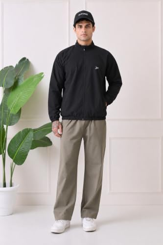 Image of FITINC Men's Sports Jacket | Regular Fit | Full Zip | Zipper Pockets | Jacket for Gym, Running, Cycling & Travel