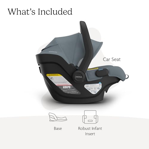 Image of UPPAbaby Mesa V3 Infant Car Seat - Easy Installation + SmartSecure Technology - Attaches to Stroller | Base + Infant Insert Included - Callum (Stone Blue)