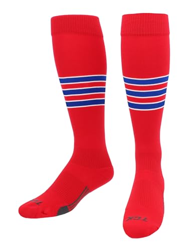 Image of Baseball & Softball Socks | USA Made Dugout Series Striped | Over the Calf | Sizing for Youth Boys, Girls, Men, & Women's