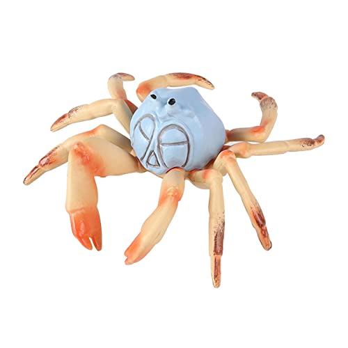 Qectial Set de Juego de Estatuas en Miniatura de Animales de Simulación para Niños, Decoración de Estantería, Cangrejo
