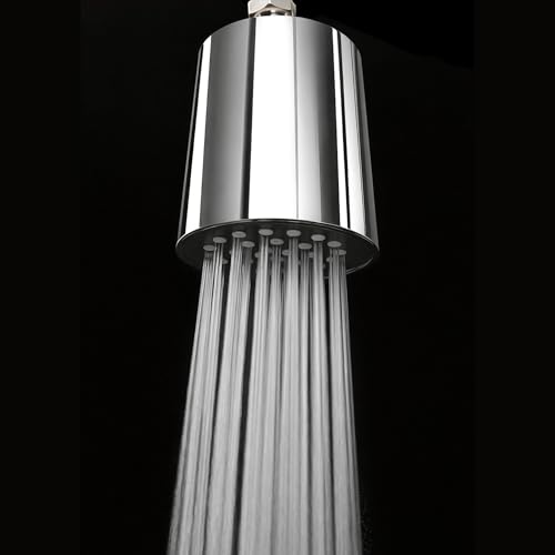 Image of Mila Ovolo ABS Wall Mounted Round Shower Head | Modern Black Finish with Full Spray & Even Water Distribution | Rust & Corrosion Resistant Bathroom Accessory