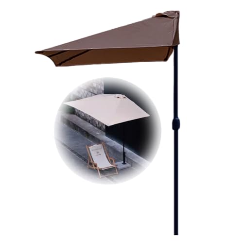 2x1m Umbrilla de Pared de Medio Parasol con diseño Semi Rectangular protección UV fácil de Usar para Paraguas de Acero Ideal para jardín no se Necesita Base
