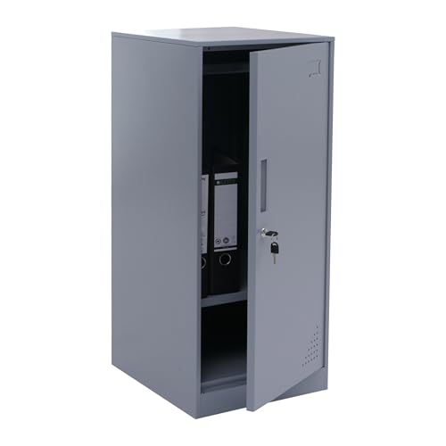 Mendler Spind HWC-P63, Schließfach Wertfachschrank Schließfachschrank Tür Kleiderstange, 90x38x45cm Stahl - grau
