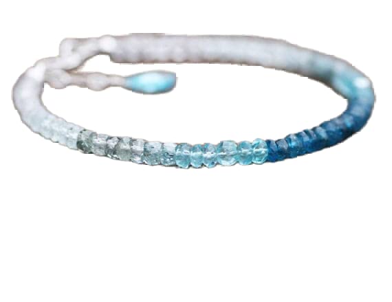 Bracelet en apatite néon bleue et argent 925 fait main