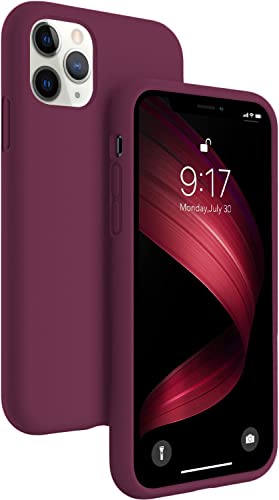 Image of DIZORO Silicone Back Case for iPhone 11 Pro, Soft-Touch Phone Microfiber Silicone Back Cover for iPhone 11 Pro - Wine