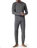 Schiesser Herren Schlafanzug lang Pyjamaset, Dunkelgrau 205 (I), 52
