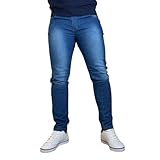 CALÇA Jeans Masculina AZUL ESCURO COM USED - Elastano Premium (BR, Numérico, 39, 40, Regular, Regular, Azul Used)