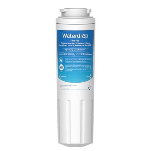 Waterdrop UKF8001 Refrigerator Water Filter 4 Replacement for Whirlpool EDR4RXD1 EveryDrop Filter 4 Maytag UKF8001AXX-750 UKF8001AXX-200 46-9006 Puriclean II WF-UKF8001 WD-F07