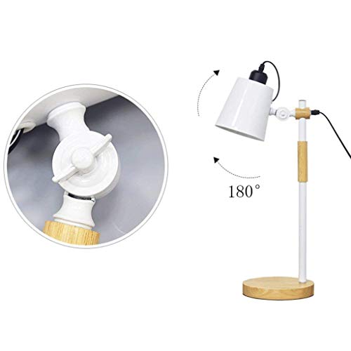 Lampe de bureau E27 anti-fatigue visuelle en bois de chêne et fer