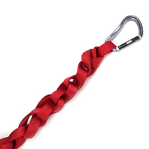Rock-N-Rescue 20-Foot Webbing And Carabiner Combo - Red, Heavy-Duty Tubular Nylon, Made In Usa, Rock Climbing, Firefighter, And Rescue Gear #TOP1