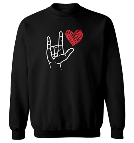 Haase Unlimited Love Sign Language With Heart - Toddler Fleece Crewneck Sweater
