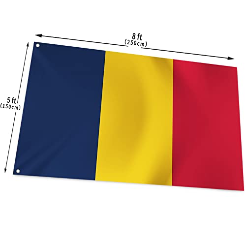 Drapeau roumain résistant avec œillets pour décoration extérieure et maison
