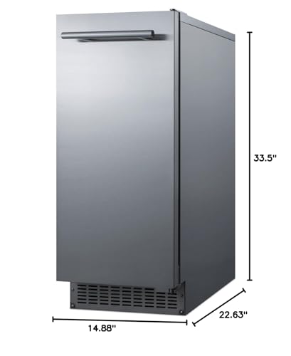 Fabricadora de hielo empotrable 62 lb acero inoxidable miniatura 7