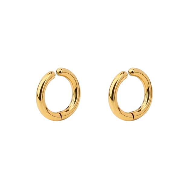 t trendy mart Stainless Steel Non Piercing Hoop Earrings for Men & Boys | Silver Clip-On Huggie Ear Rings | Stylish Daily Outfit Pair-picture-25