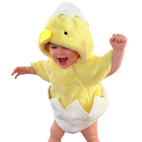 Genérico Atuendo de bebé de Pascua, atuendos de pollo para niñas - Adorable mameluco | Mangas largas Chick Chick Halloween Disfraces de animales lindo para animales para niños pequeños