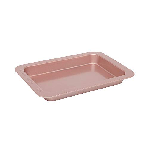 Wiltshire Rose Gold Slice Tin, PFOA PTFE Free, Robust Brownie Cake Pan, Non-Stick Coating, Rectangular Coated Baking Pie Tin