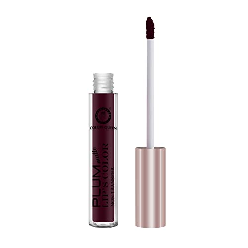 Image of Colors Queen Plum Matte Non Transfer, Water Proof, Liquid Lipstick (Wine) 7 ml