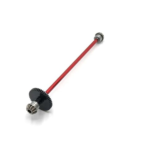 ZGHQHCDRH Wltoys 144001 144002 144010 Center Drive Shaft Assembly Steel Reduction Gear 27T Motor Gear 1/14 RC Car Upgrade Parts(Red)