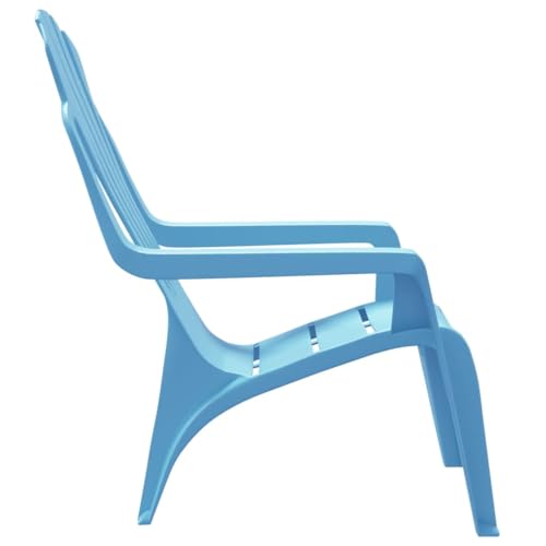 Homgoday Sillas de jardín niños 2 uds Aspecto Madera PP Azul 37x34x44 cm, Sillón Exterior Terraza Balcón Patio Butaca Asiento Muebles Mobiliario Hogar Comedor Sillas de jardín Mobiliario - imagen 6
