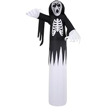 Haunted Hill Farm 12-Ft Tall Grim Reaper Blow Up Inflatable with Lights, Outdoor Halloween Inflatable Decoration for Lawn and Yard, Giant Spooky Holiday Decor
