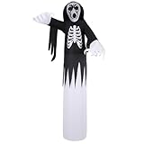 Haunted Hill Farm 12-Ft Tall Grim Reaper Blow Up Inflatable with Lights, Outdoor Halloween Inflatable Decoration for Lawn and Yard, Giant Spooky Holiday Decor