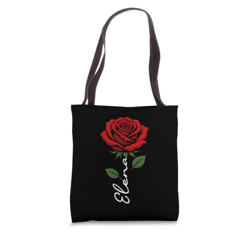 Elena Personalized Rose Name Elegant Floral Women Girls Tote Bag
