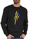 Shirtracer Fussball WM 2022 Fanartikel - Schweden Krallenspuren - XL - Schwarz - schweden Pullover - JH030 - Sweatshirt Pullover Herren und Damen