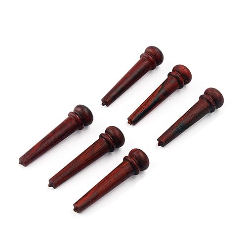 Toddmomy 6 Pcs Acoustic Guitar Bridge Nut Rosewood Guitar Bridge Pins String Pegs