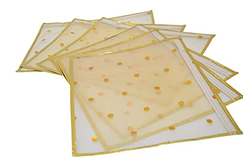 RAAHII 10 Piece Transparent Single Saree/Suit Packing Saree Cover Pouch/Sari Bag Organizer With Zip For Wardrobe Storage Or Wedding Gifting With Strong Fabric, 1 Cm X 37 Cm