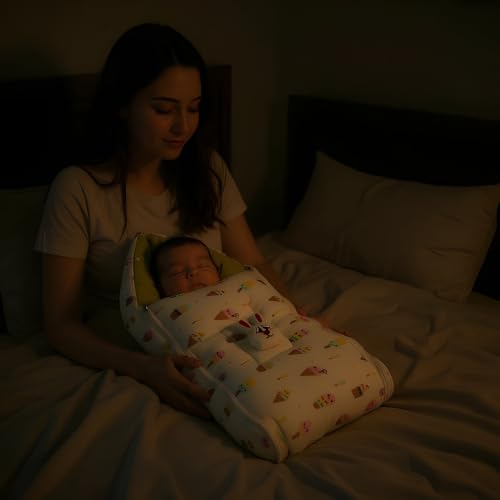Image of VoiDrop Baby Sleeping Bag for New Born, Muslin Baby Sleeping Bag 0-6 Month for Infant, Washable & Foldable Cotton Design (Olive Green)