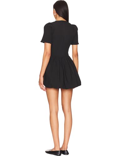 LuFeng Womens Short Sleeve Cut Out Bubble Tank Dress Mock Neck Ruffle Y2k Mini Bodycon Party Club Dresses3