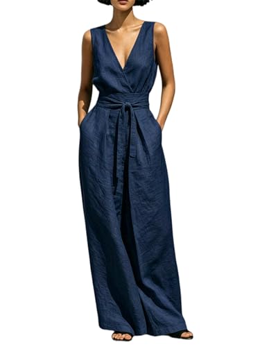 Conjunto casual de dos piezas para evitar el calor con pantalon de pierna ancha y chaleco ligero