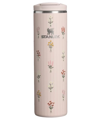 Image of STANLEY Transit Flip Top Mug | Leakproof Travel Coffee Mug | Lightweight Insulated Stainless Steel | Dishwasher Safe | Perfect Mother's Day Gift | BPA-Free | 16 oz | Rose Quartz Bouquets
