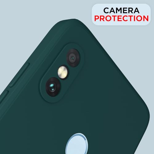 Image of Outlouders Back Cover for Redmi Note 5 Pro | Camera Protection | Durable Soft Matte Silicone Bumper Case (Green)