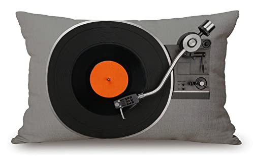 Solekla Retro Vintage Vinyl Record Pillow Covers 12" x 20" Lumbar Pillow Covers Home Decorative Cotton Linen Cushion Case for Sofa Couch Housewarming Family Room Décor